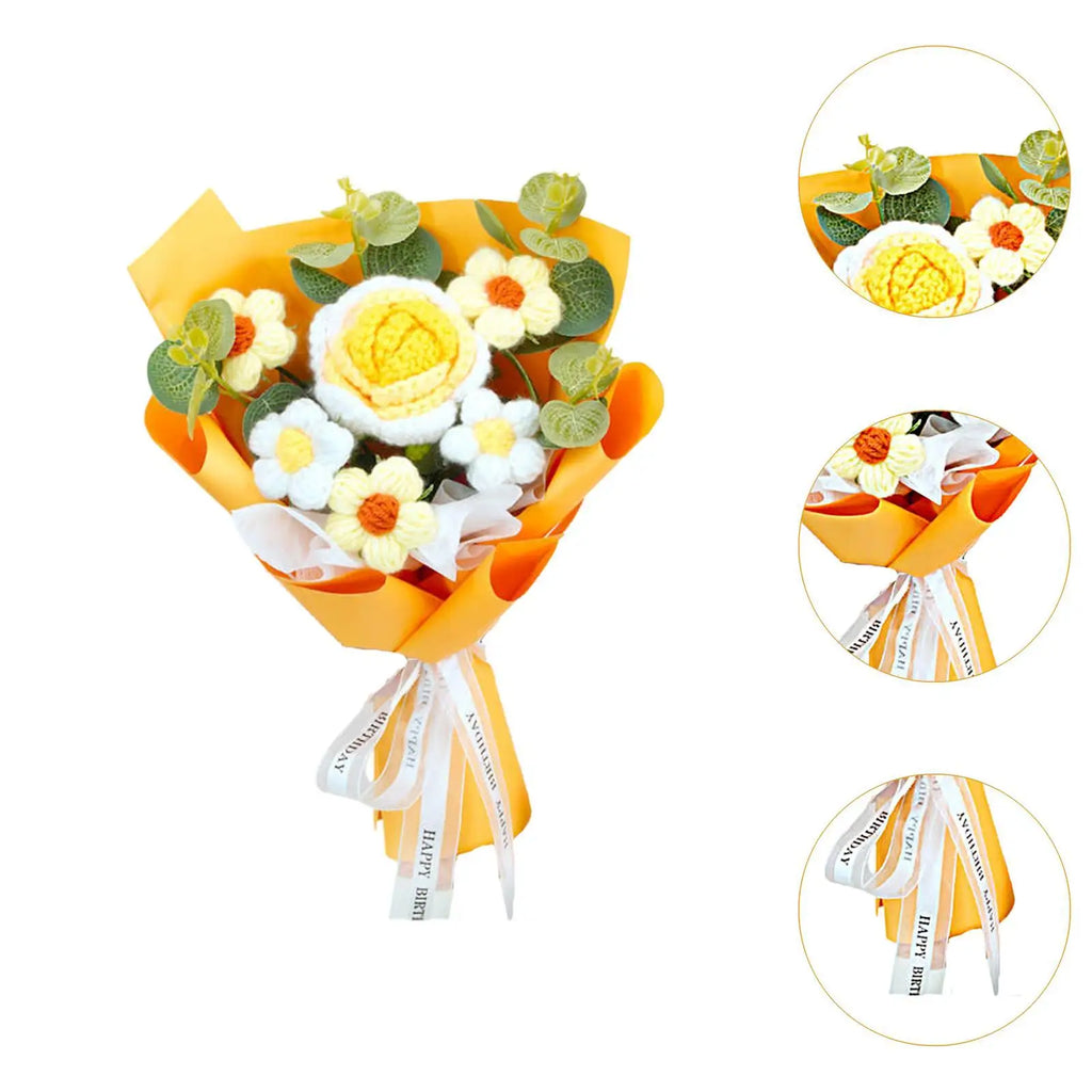 30cm Crochet Flower Bouquet Christmas Decoration Valentine's Day Eternal Blessing Versatile