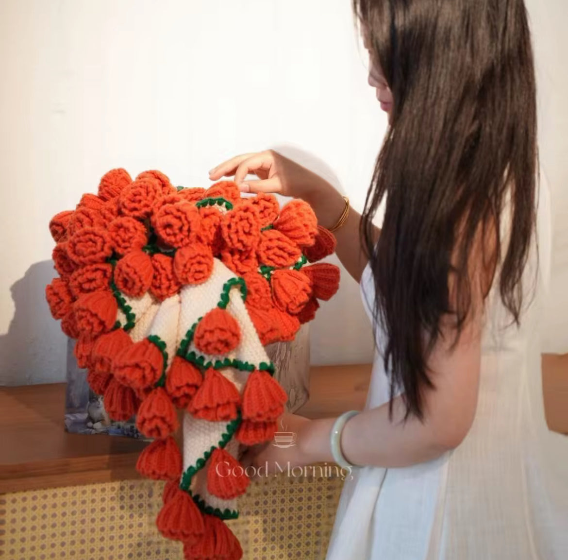 Sunset Orange Rose Blanket