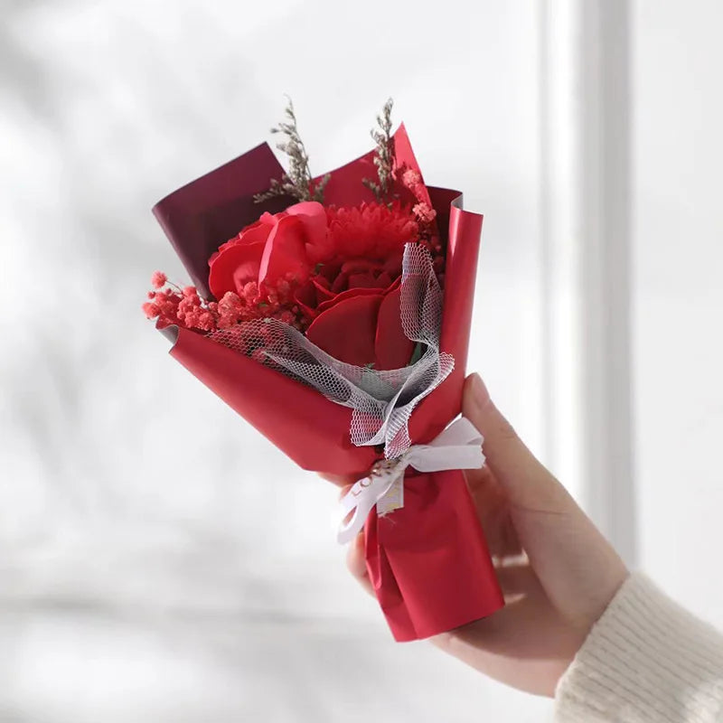 Mother's Day Gift Mini Dried Roses Decorative Small Bouquet Carnations Eternal Flowers Holiday Accompaniment Gift